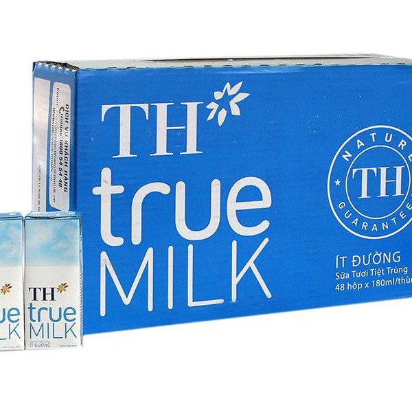 Thùng Sữa Tươi Tiệt Trùng TH True Milk Ít Đường/Có Đường/Nguyên Chất 180ml (48 Hộp)