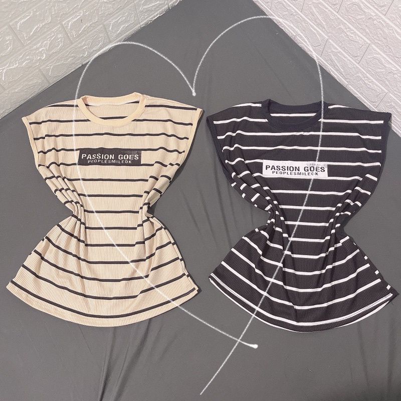 ÁO CROPTOP PHỐI SỌC TAY NHỌN B312