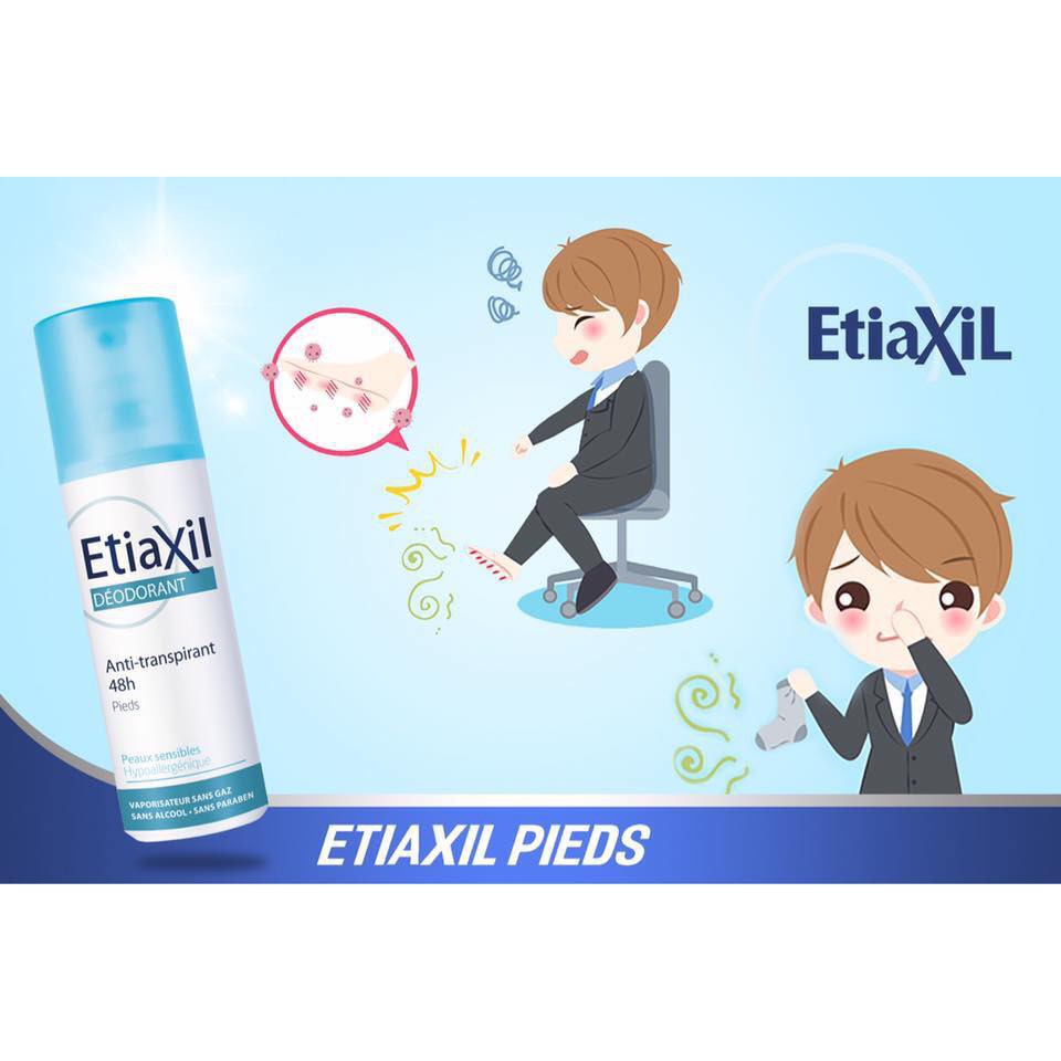 Xịt Khử Mùi Mồ Hôi Chân EtiaXil Deodorant Anti-transpirant 48h Pieds Feet 100ml