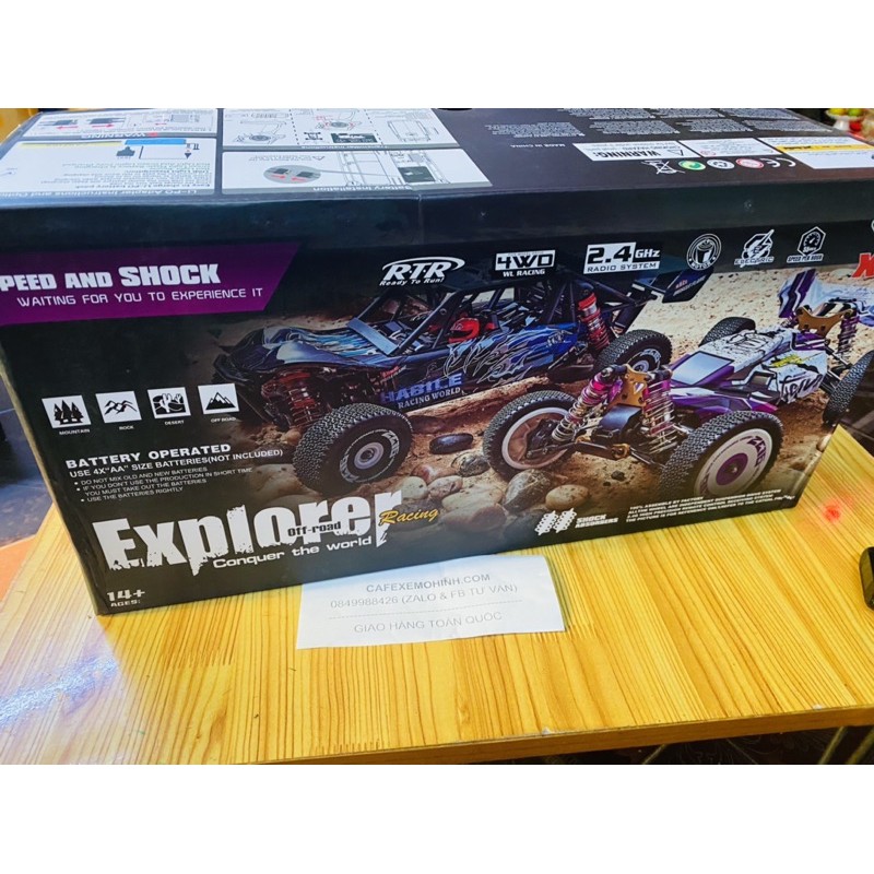 xe điều khiển Wltoys 124019 size to chạy 60km/h optio nhôm có tản nhiệt