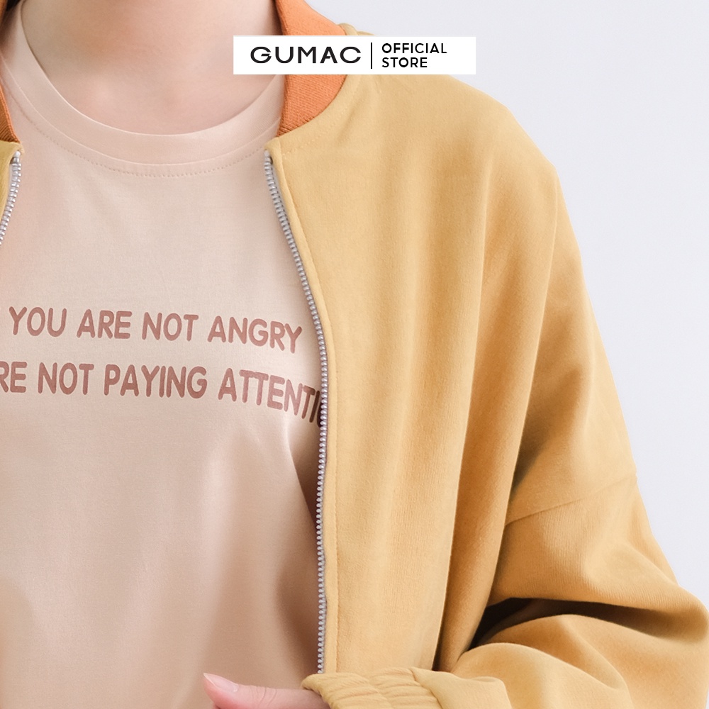 [Mã WABRGUM giảm 10% tối đa 30K đơn 99K] Áo khoác nữ phối bo thời trang GUMAC AC03038