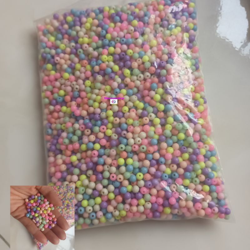 Gói 100g hạt nhựa 6li nhiều màu làm vòng