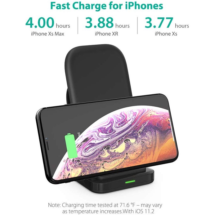 Đế Sạc Không Dây RAVPower RP-PC069 10 W Chuẩn Qi  - Hàng Chính Hãng Việt Nam - Bảo Hành 1 Năm