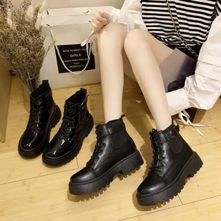 [C59 ORDER] GIÀY ULZZANG CAO CỔ CÓ KHUY, ĐẾ 3CM