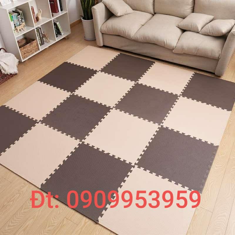 thảm xốp màu kem và nâu 60×60×1cm(mã RT)