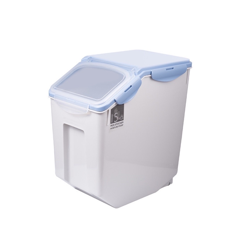 Thùng nhựa đựng gạo, đựng ngũ cốc thông minh 15kg có bánh xe đa năng