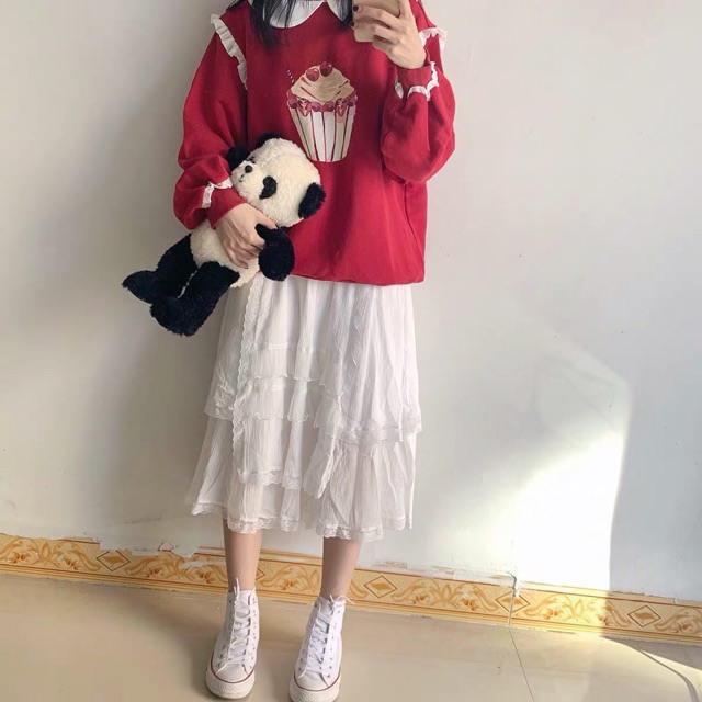 Áo nỉ  họa tiết bèo