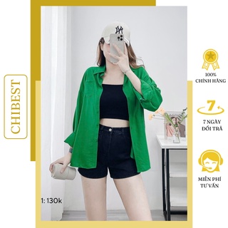 Áo Sơ Mi Nữ Dài Tay 2 túi Freesize Form Rộng Chất lụa gân Mềm Mát CHIBEST DAB51
