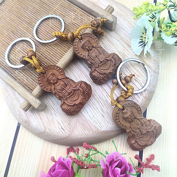 Móc Khóa Phật Bà Quan Âm 1 Mặt Bình An Chạm Khắc Cực Đẹp - Đại Sỉ