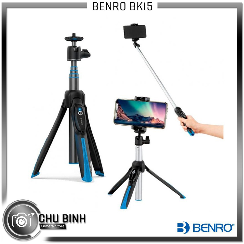 Gậy Selfie | Benro Mini Tripod màu Xanh | BK15 | Chính Hãng