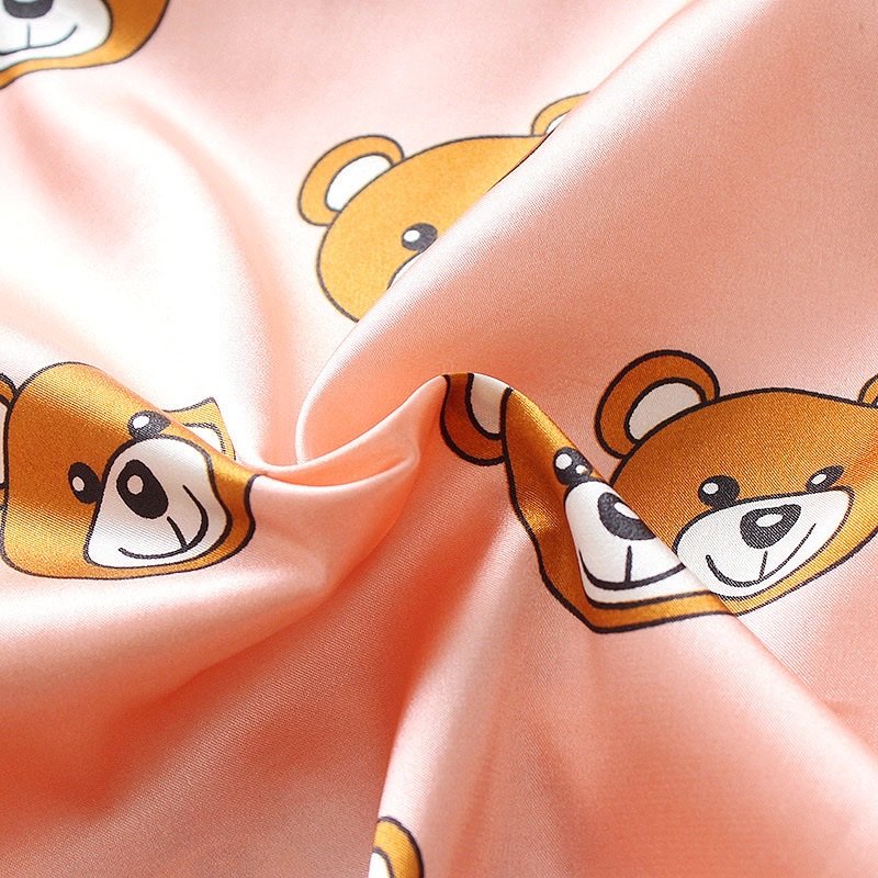 Bộ Pijama Cộc Tay Hình Gấu Chất Lụa Cho Bé Trai Và Bé GáiSÂU SHOP Từ 7 - 27kg