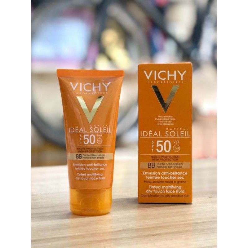 Kem Chống Nắng Che Khuyết Điểm Vichy Capital Soleil BB SPF50+ 50ml [HÀNG CHÍNH HÃNG]