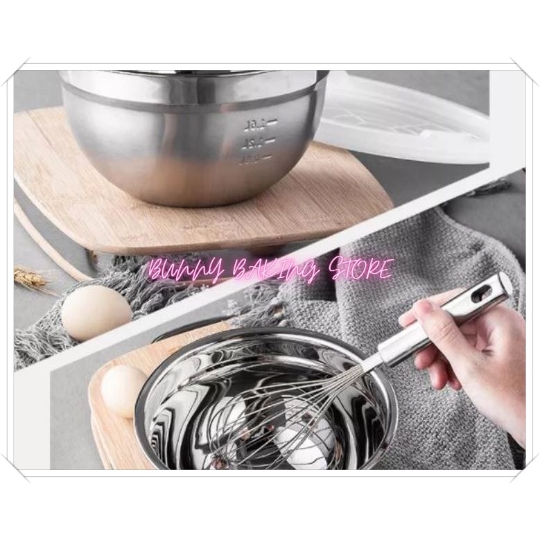 Tô/thau trộn đa dụng inox đế silicon đen