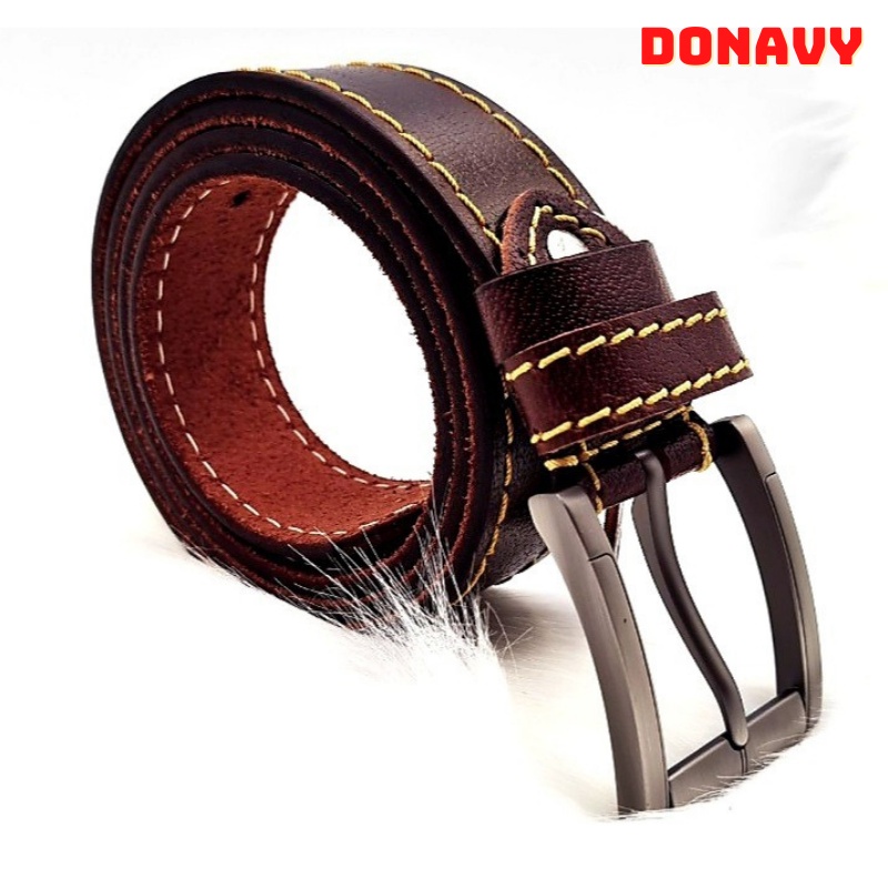 Thắt Lưng Nam Da Bò DONAVY Kiểu Đầu Khóa Kim - DOTL