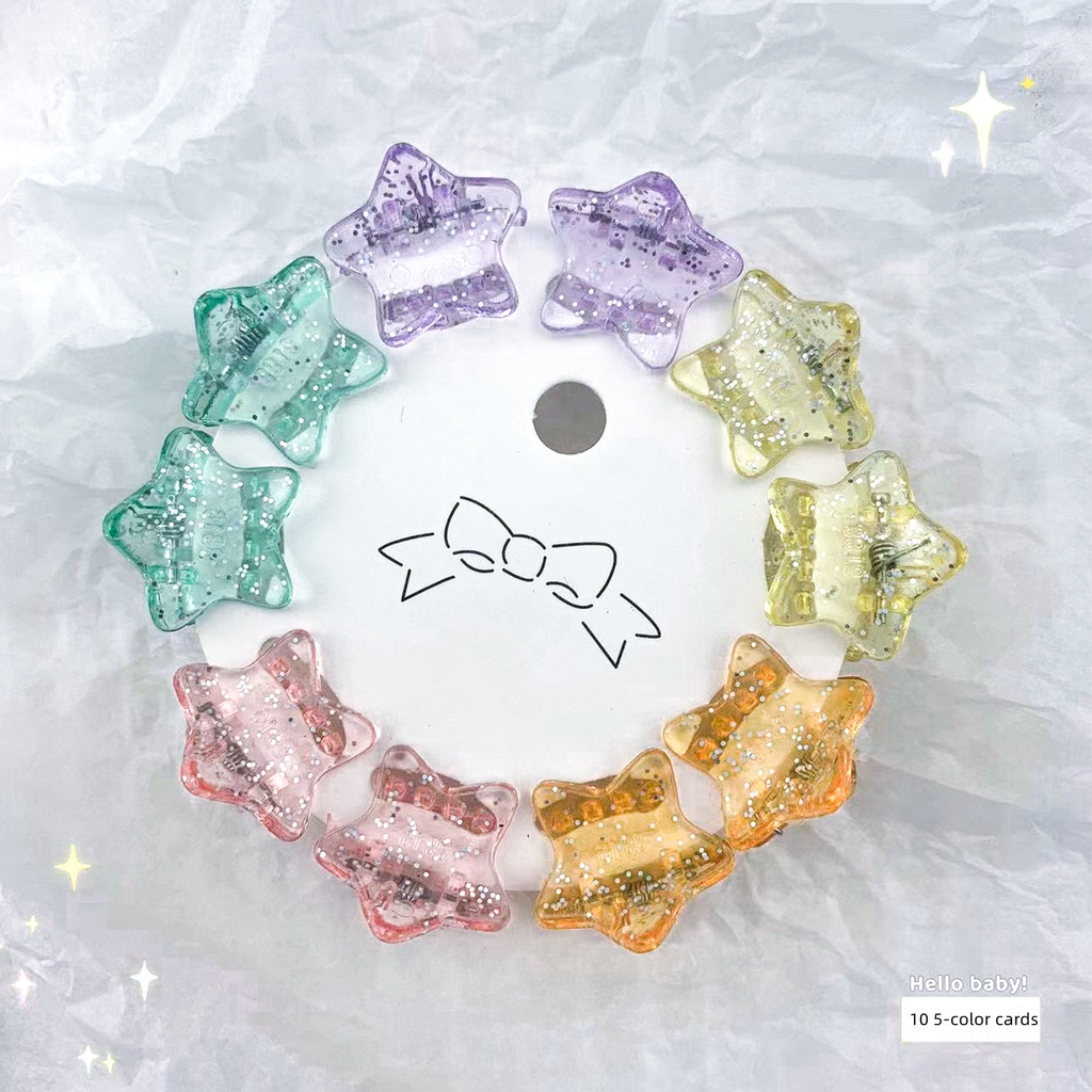 Kẹp Tóc Hình Ngôi Sao Năm Cánh Trong Suốt Phong Cách Hàn Quốc Dễ Thương Dành Cho Bé Gái