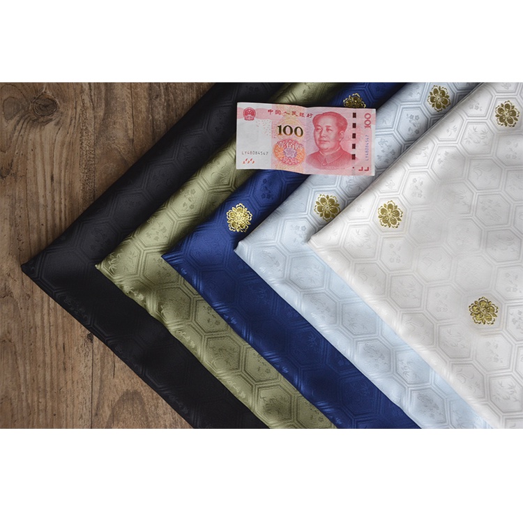 Jingxing Weaving Begonia Four Gentlemen Turtle Pattern Small Golden Flower Silk Satin Fabric Hanfu, Song Dynasty And Min