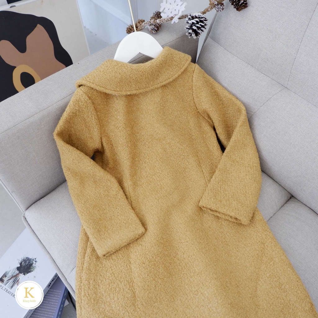 Áo khoác lông xù lót gió ấm áp cho bé gái Kiwy Kids Kids2134 cho bé từ 5 đến 11 tuổi