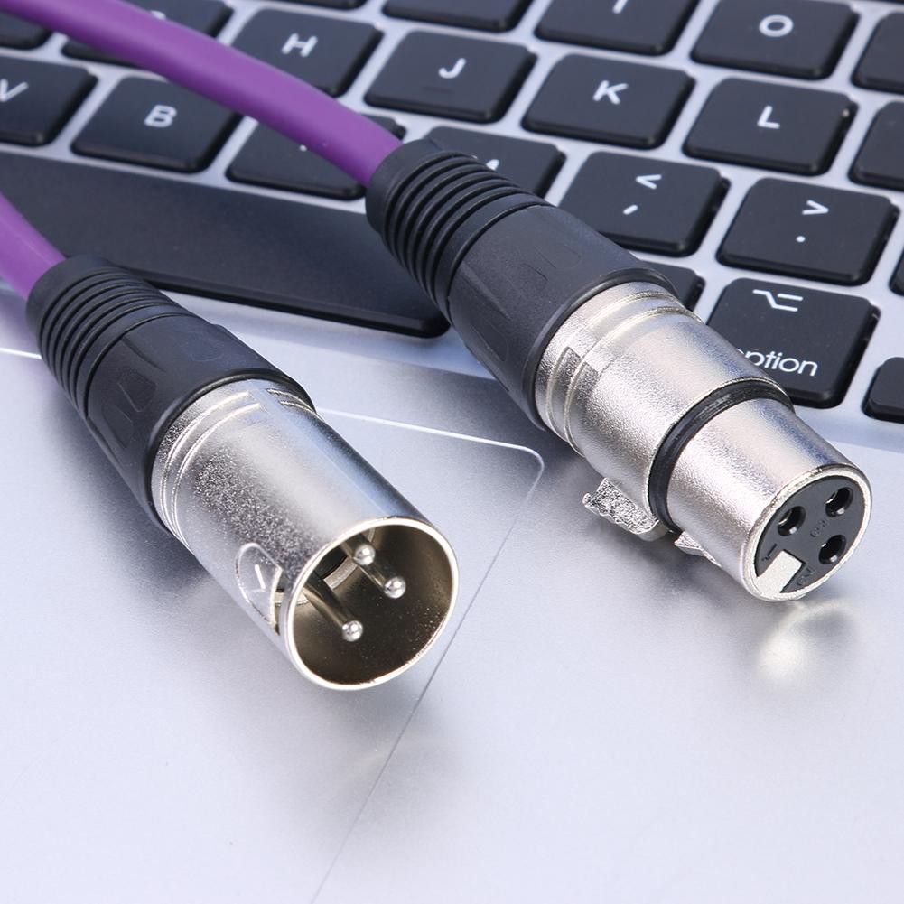 Dây cáp microphone âm thanh nối dài 1m kết nối đầu cắm XLR 3 chấu với cổng cắm XLR thiết kế được bảo vệ