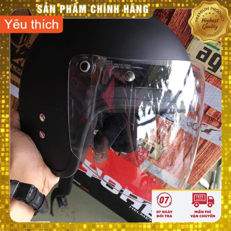 💛 Kính gắn mũ 3/4 trong suốt