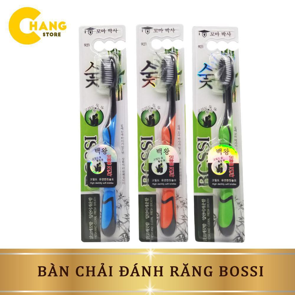 Combo 5 Bàn chải đánh răng than tre hoạt tính Hàn Quốc Bossi lông siêu mềm, siêu mịn