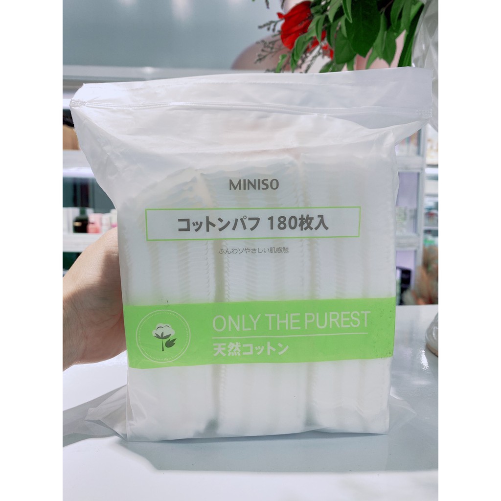 Bông tẩy trang Miniso 180 miếng Nhật