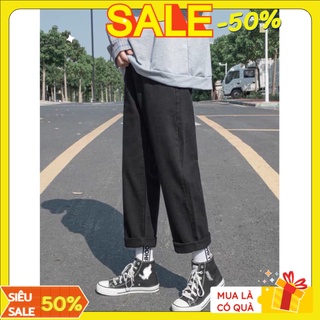Quần jean nam nữ Basic unisex form rộng phong cách đường phố