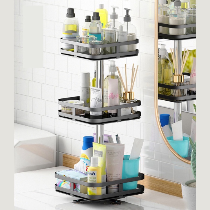 Kệ Đựng Gia Vị Xoay 360 Độ 2 Tầng, 3 Tầng, Kệ Để Đồ Nhà Bếp Thông Minh Dáng Vuông, Tròn_Nutosan