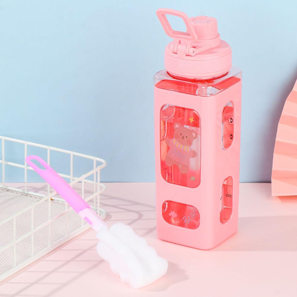 Bình Nước 700ML 700ML Kèm Ống Hút Hình Gấu Hoạt Hình Dễ Thương