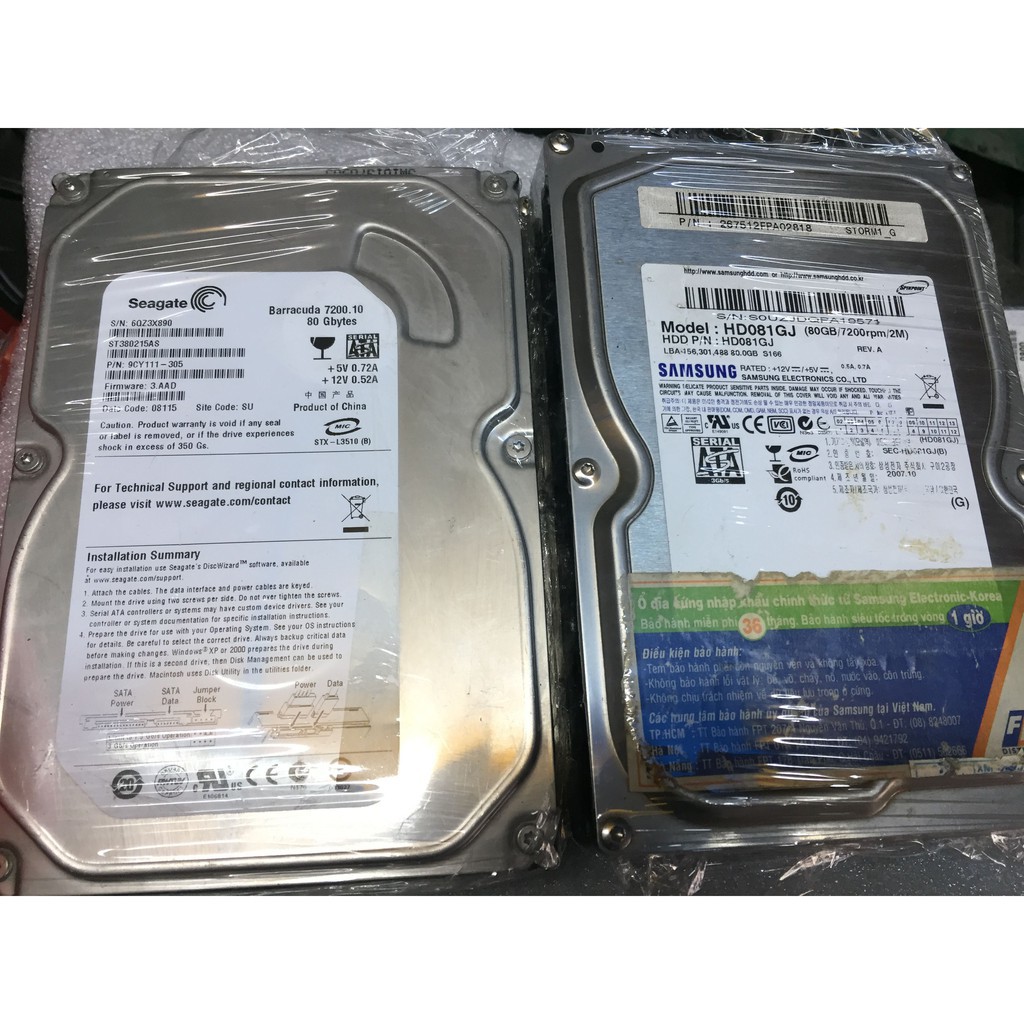 Ổ Cứng HDD Máy tính PC chuẩn SATA 80Gb Caution Kĩ Thuật 20