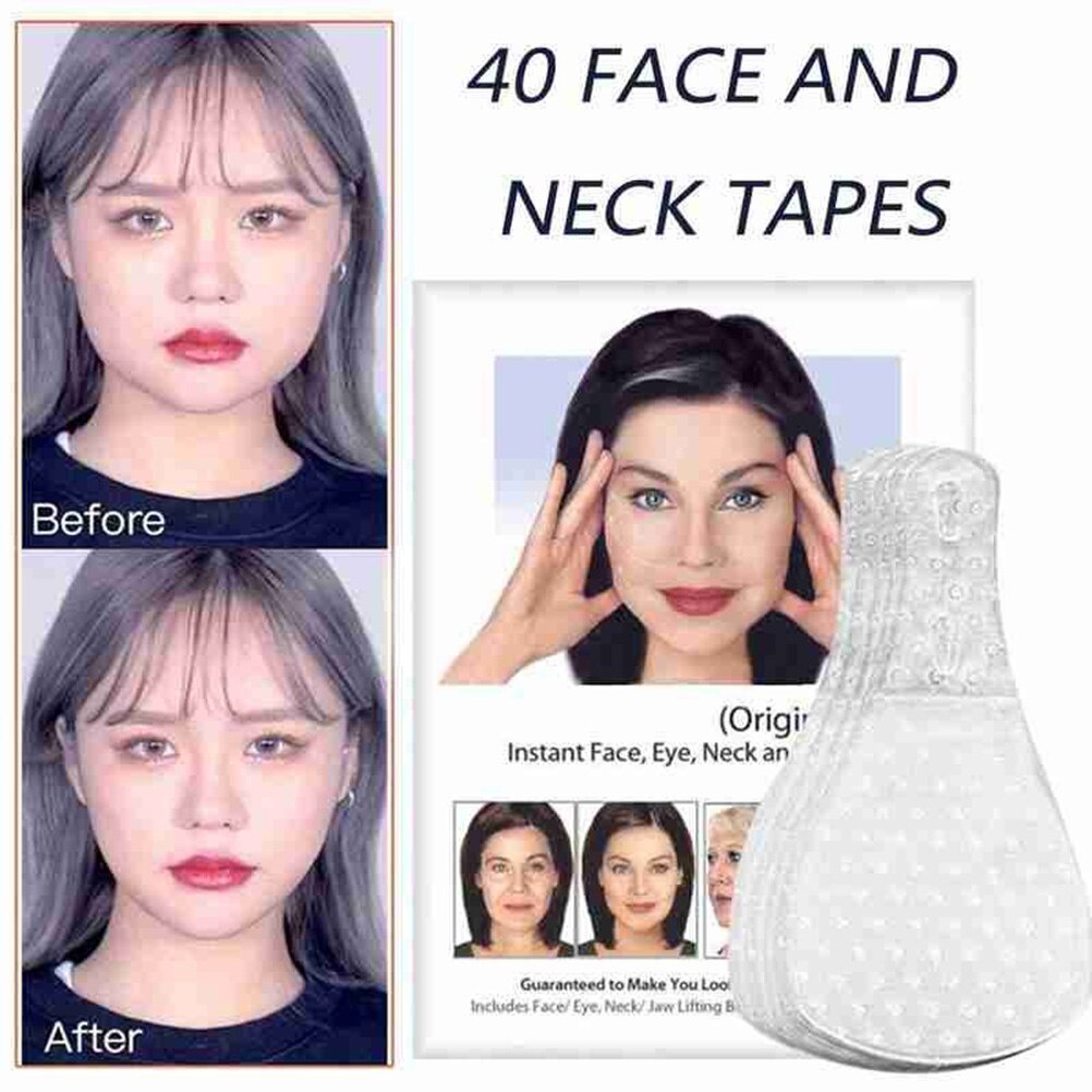 [Hàng mới về] Set 40 miếng dán nâng cơ mặt và cổ không bị lộ tạo cằm chữ v thời trang