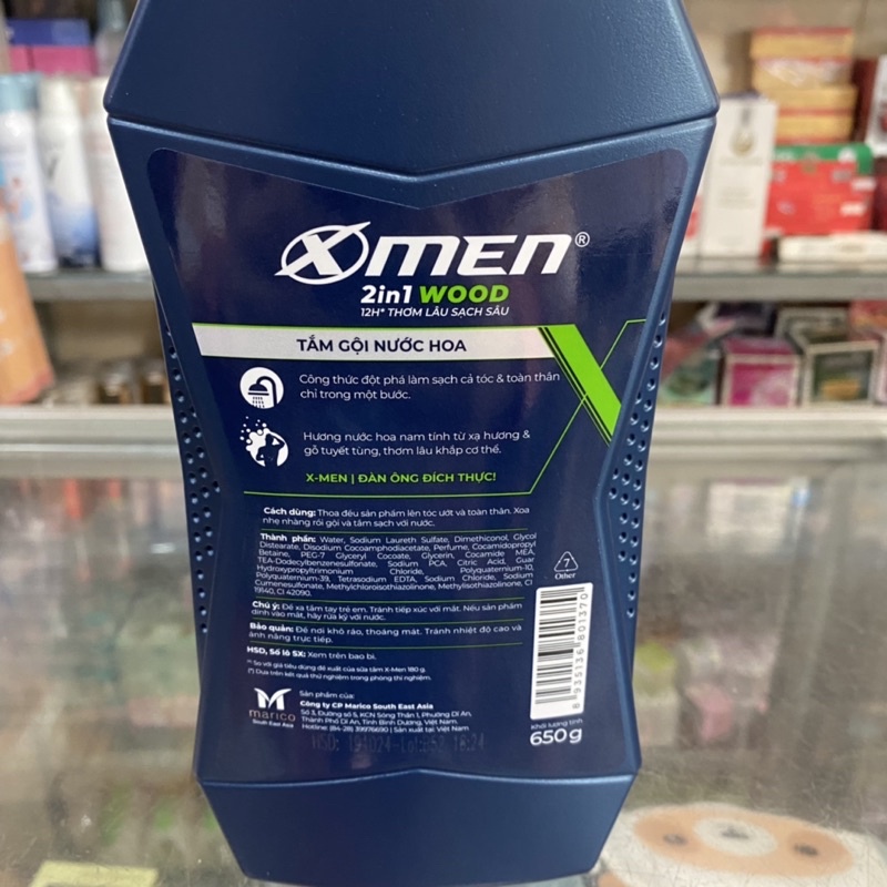 Tắm gội nước hoa X-Men Wood 650g