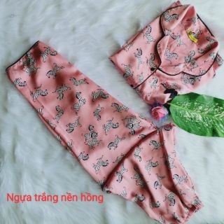 Đồ bộ mặc nhà pijama lụa satin cao cấp