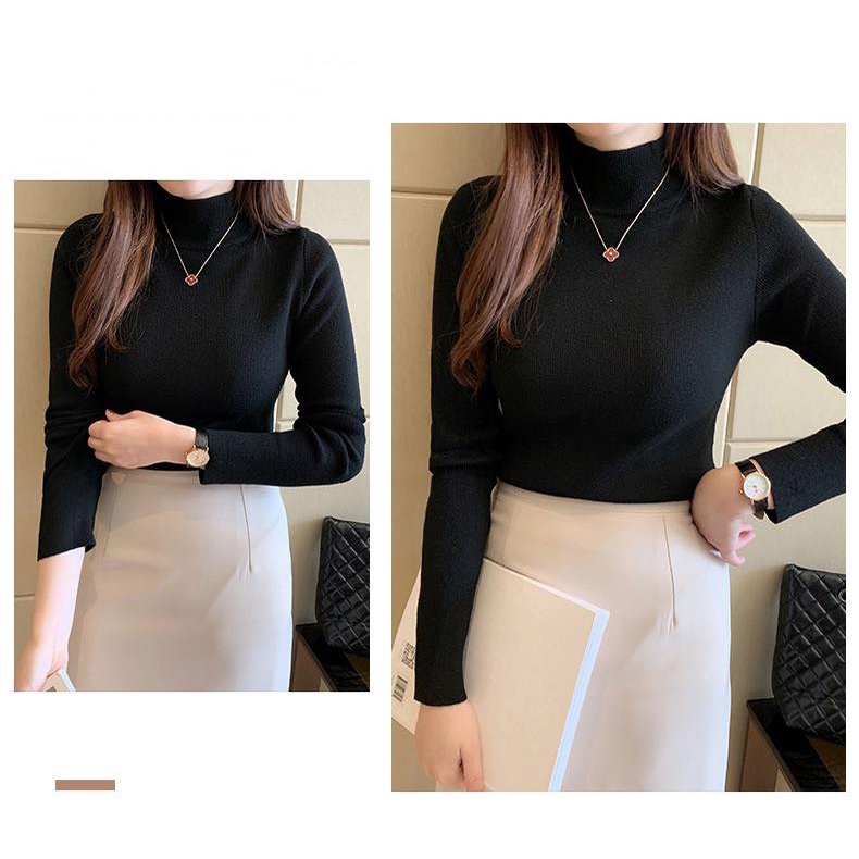 Áo Len Thu Đông Cổ Lọ Dài Tay Giữ Nhiệt Basic 6 Màu Trẻ Trung Chất Liệu Mềm Mịn Cao Cấp | BigBuy360 - bigbuy360.vn