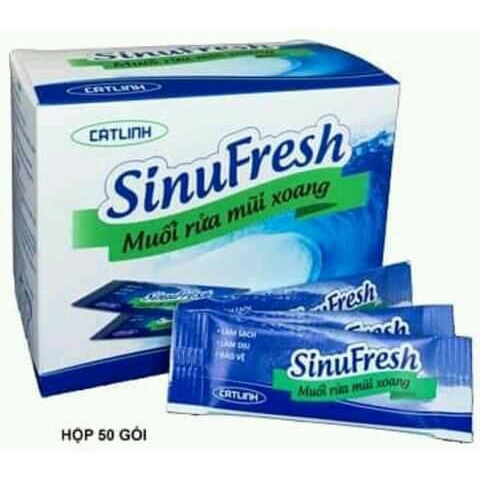 Muối Rửa Mũi Xoang Sinufresh Cát Linh.Vệ Sinh Mũi,Nghẹt Mũi.Hộp 50 Gói