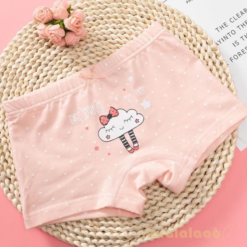 Set 5 Quần Lót Cotton In Họa Tiết Dễ Thương Cho Bé Gái Laa6