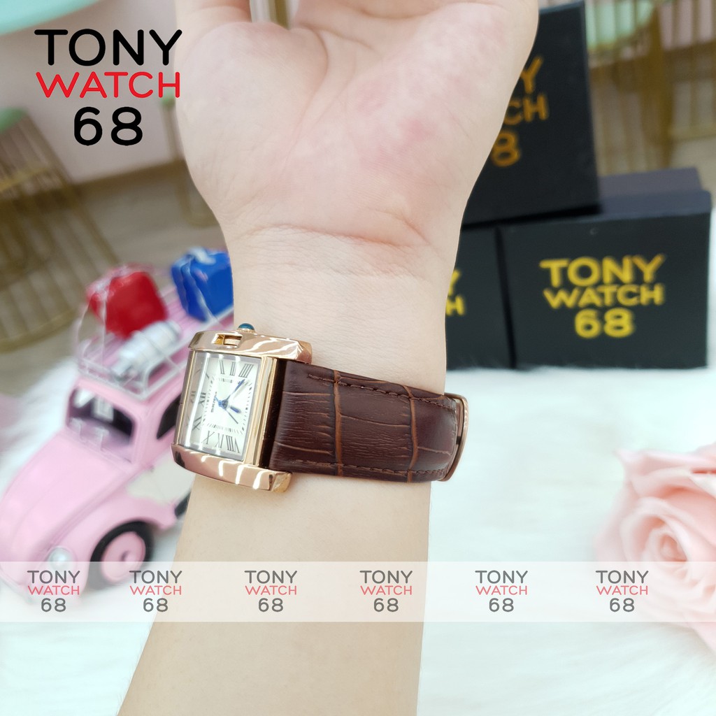 Đồng hồ nữ Skmei chính hãng dây da mặt vuông mạ vàng chống nước Tony Watch 68 | BigBuy360 - bigbuy360.vn