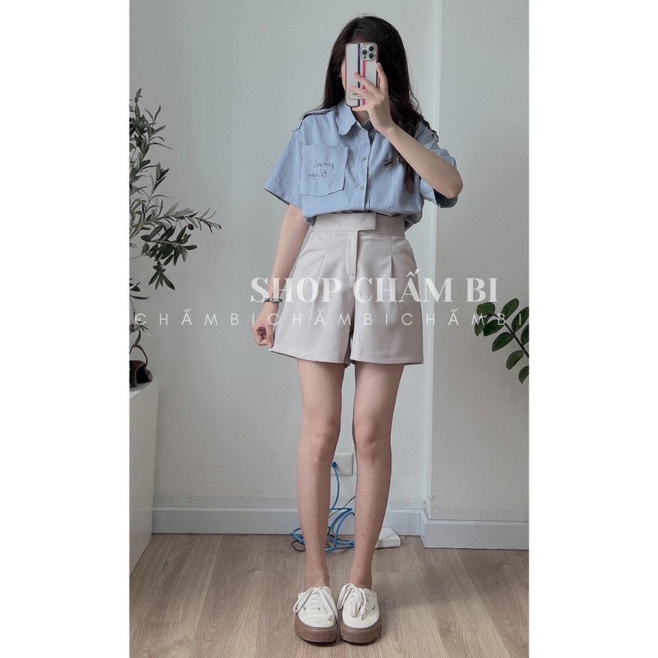 Quần short nữ xinh Q.013, Quần short ống xuông đai cài cạp chun 3 màu thanh lịch - Thời trang nữ Chấm Bi | BigBuy360 - bigbuy360.vn