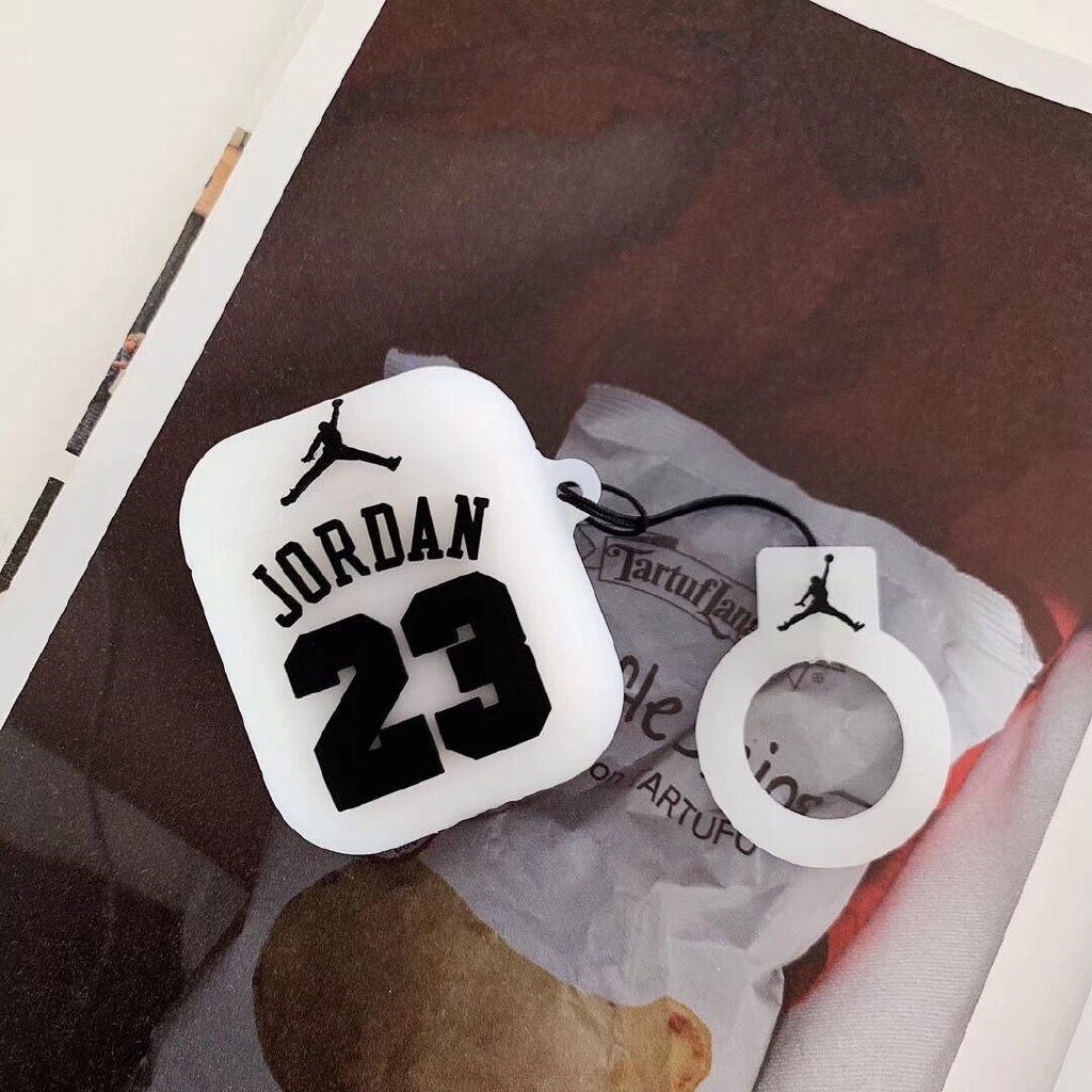 Vỏ Bảo Vệ Hộp Sạc Tai Nghe Airpod Hình Logo Jordan 3d Bằng Cao Su Mềm