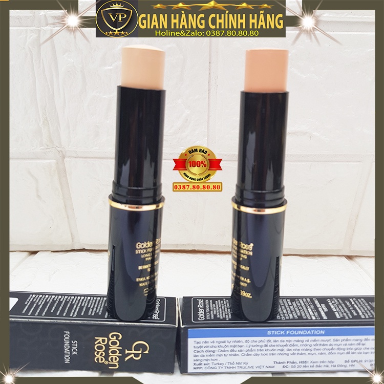 Phấn nền dạng thỏi kiềm dầu nâng tone da che khuyết điểm tốt cho da dầu mụn da khô BB Stick Golden Rose Kem nền Cream