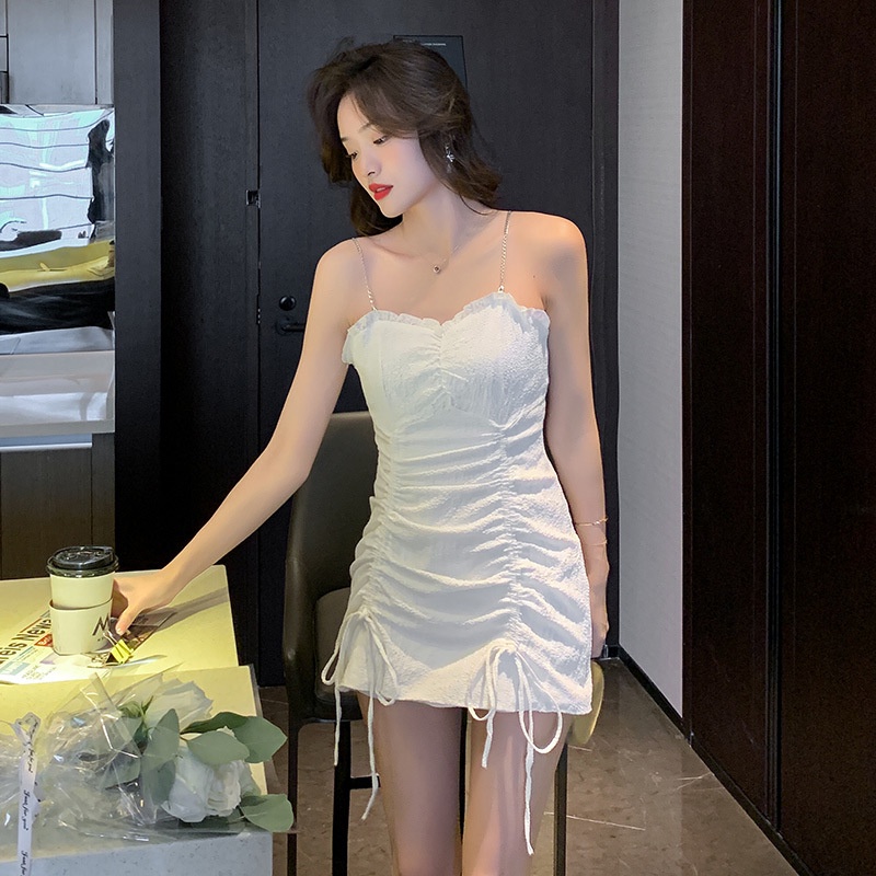Đầm Ôm Hai Dây Rút Dây Gợi Cảm Cho Nữ
