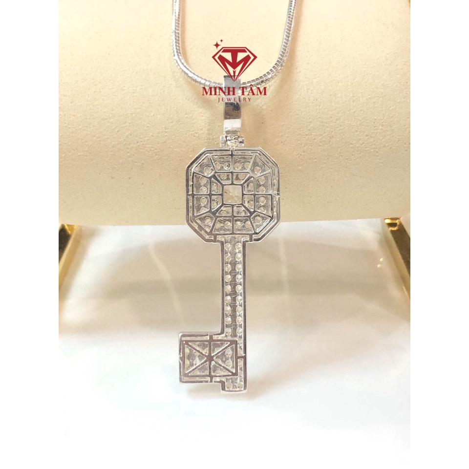 Mặt dây chuyền bạc nam chìa khóa nạm đá chất liệu bạc ta-Minh Tâm Jewelry