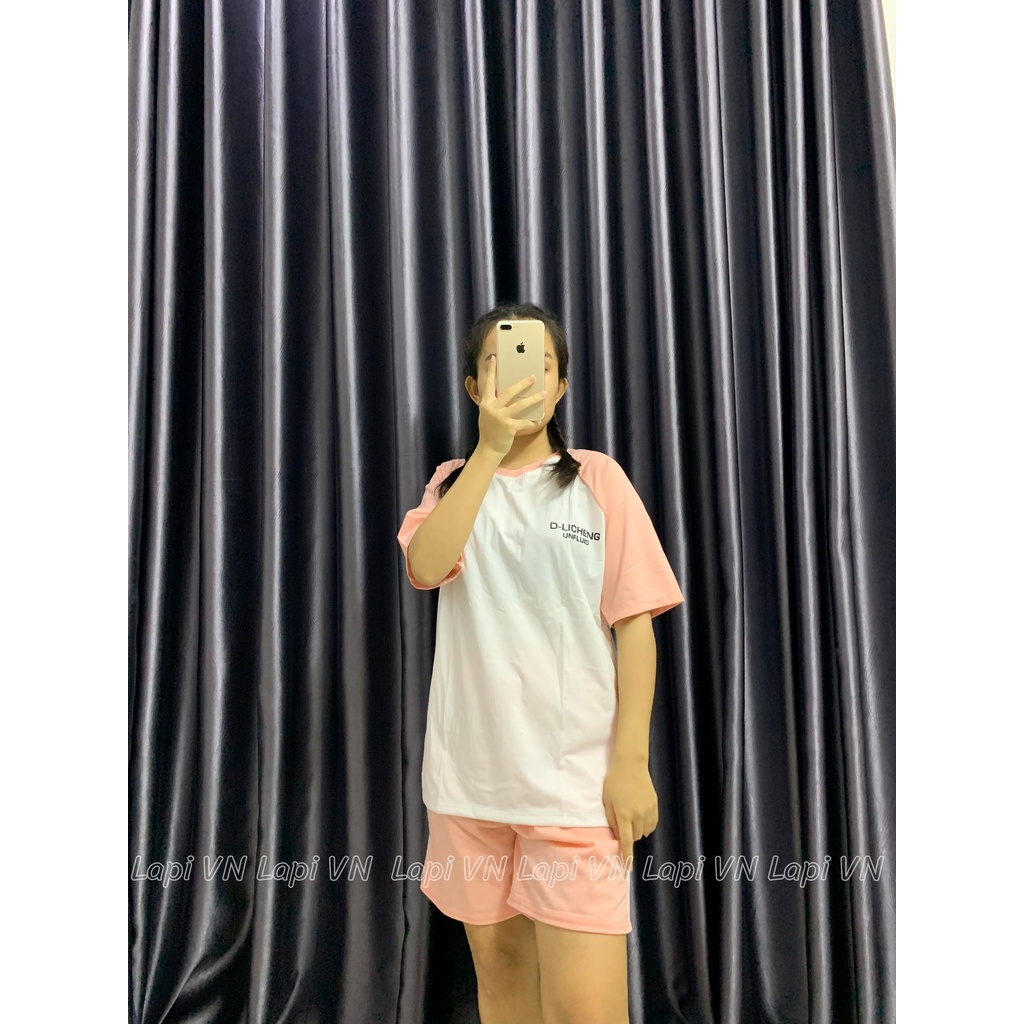 Đồ Bộ Thể Thao Nam Nữ Mặc Nhà D-LICHENG Phong Cách Ulzzang- Lapi Vn, Set 3 Sọc Unisex, Freesize Chất Cotton Không Phai
