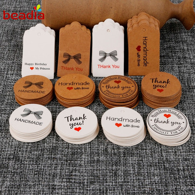 Beadia Giấy Kraft Đầu Hoa Thẻ Làm Bánh Thẻ Quà Tặng, Thiệp Cảm Ơn Và Cung Để Trang Trí Quà Tặng Thực Phẩm Và Hàng Hóa