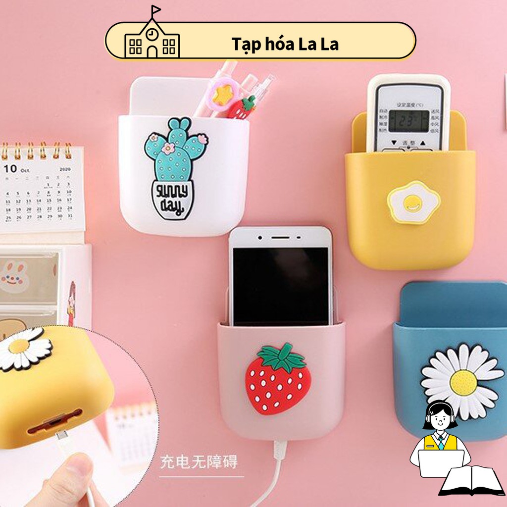 Khay để điện thoại,điều khiển remote TV, điều hòa dán tường bàn làm việc siêu dính
