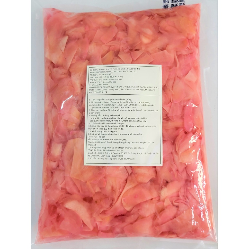 [TÚI LỚN 1.5Kg] GỪNG HỒNG SUSHI [Thailand] WORLD NATURAL FOOD Gari Pink
