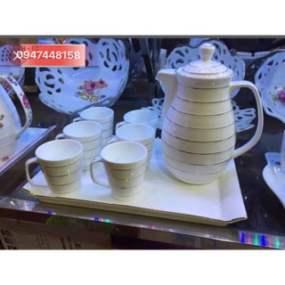 Bộ bình cốc sứ cao cấp