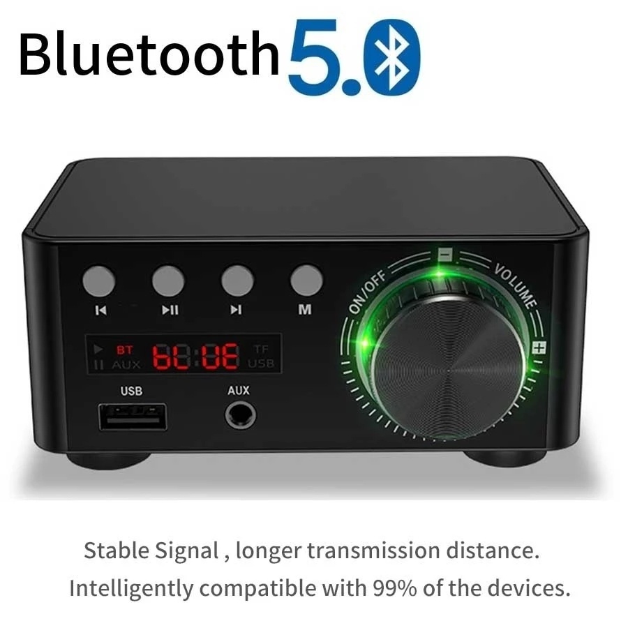 Bộ khuếch đại âm thanh mini hifi bluetooth 5.0 Tpa3116 50W*2 chuyên dụng chất lượng cao