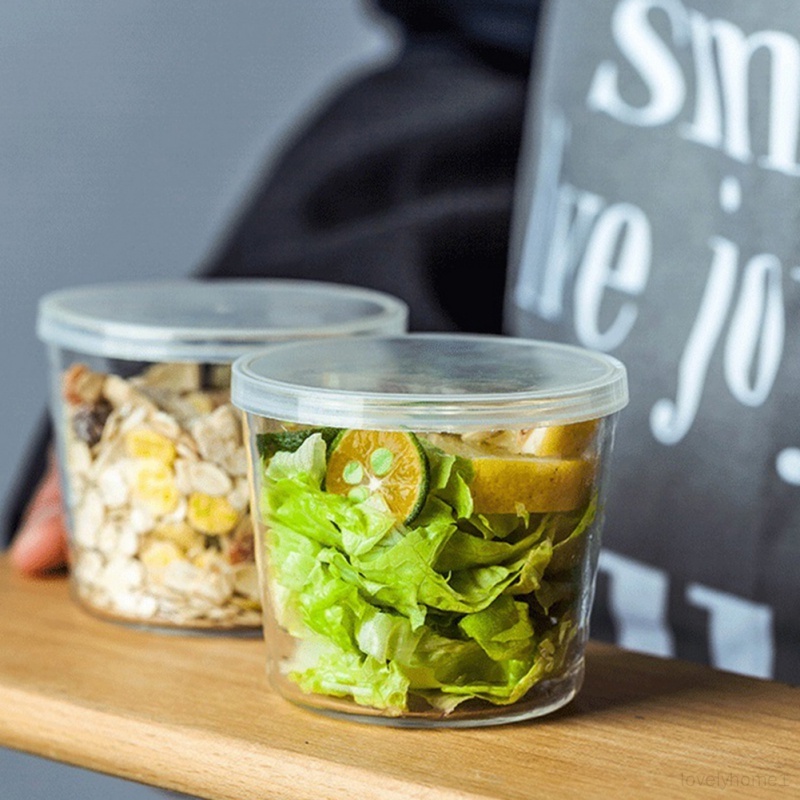 Tô Thủy Tinh Chịu Nhiệt Có Nắp Đậy Dùng Đựng Salad Trái Cây