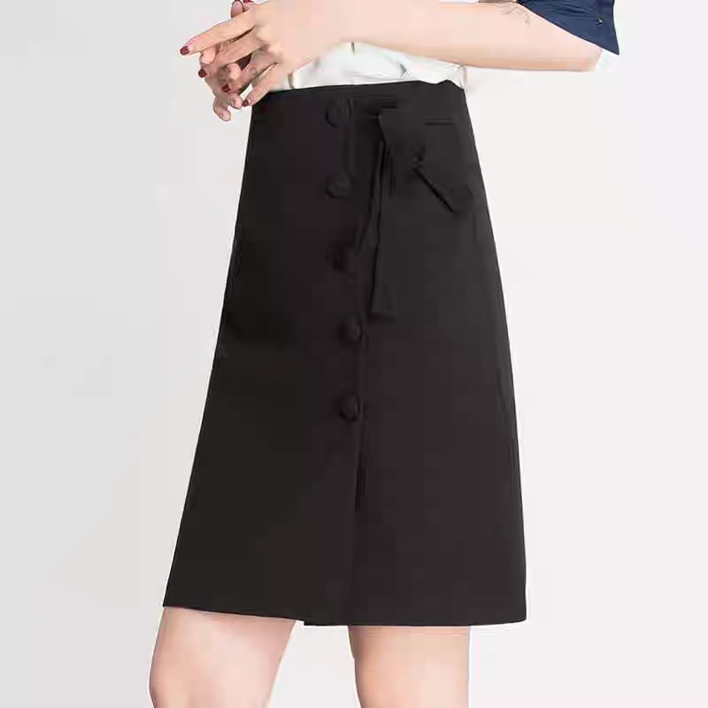 chân váy chữ A phối dây đáp tà