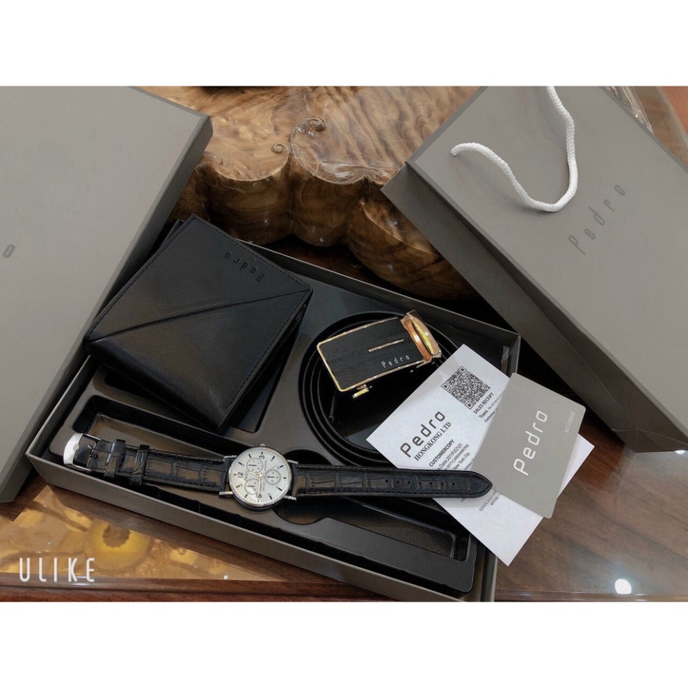 Combo 3 Phụ Kiện Nam Cao Cấp FullBox - Thắt Lưng Nam, Ví Da Nam, Đồng Hồ Dây Da Nam Cao Cấp, Sang Trọng, Mạnh Mẽ - Hàng